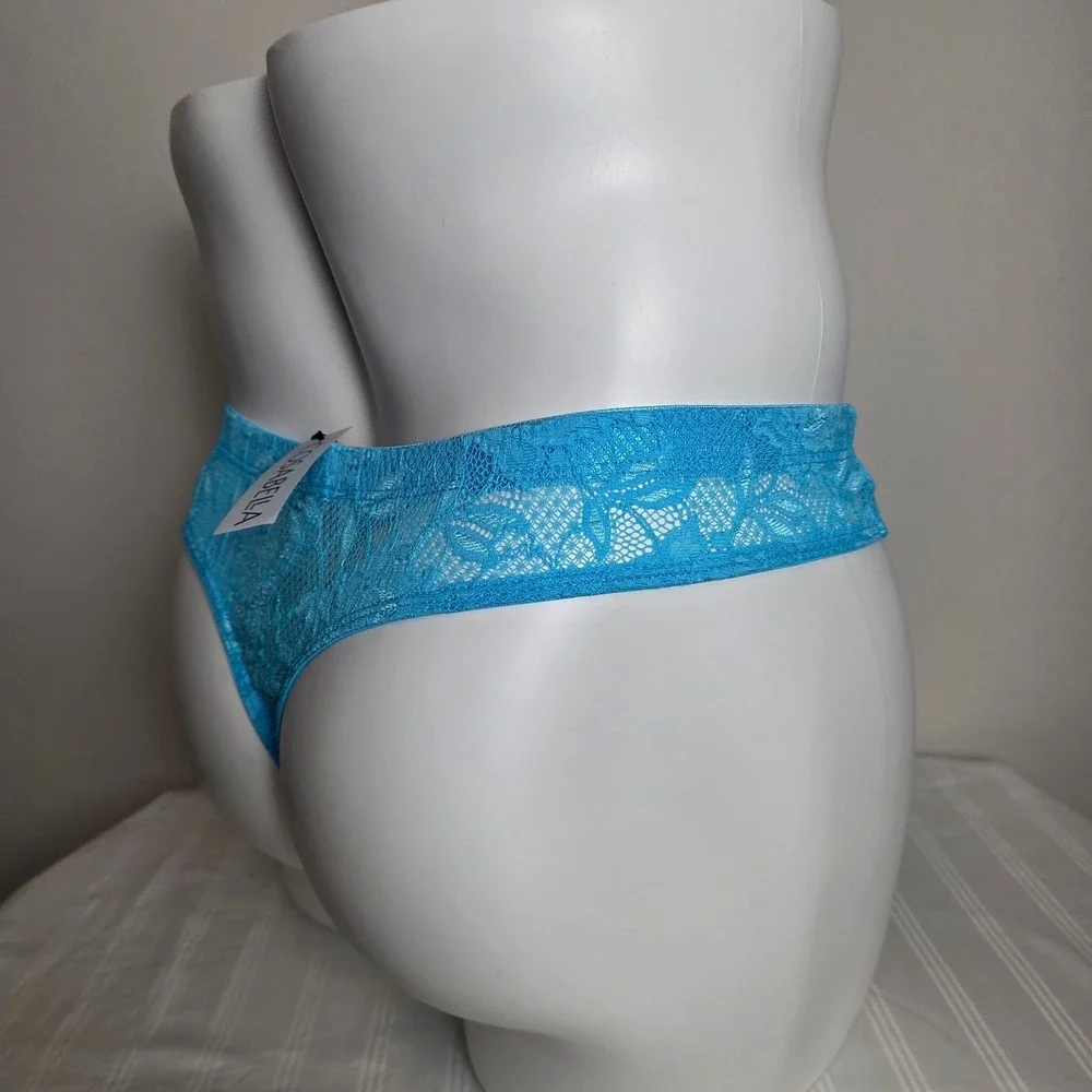 Cosabella Never Say Never‎ Mens Lace Thong Blue Floral Low Rise Underwear New
